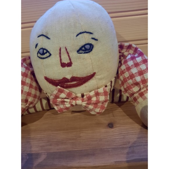 Humpty Dumpty Hand Made Stuffed Charactor Doll, Embroidered Face, Scary Face - Picture 2 of 5